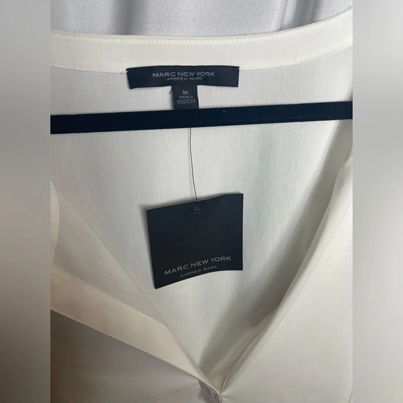 Marc New York Blouse Balloon Sleeve Embroidered Floral Plus Size 3XL NWT V-Neck - Picture 4 of 8